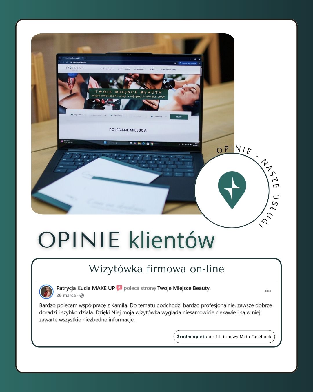 opinie klientów wizytówka firmowa on-line w serwisie twojemiejscebeauty.pl 